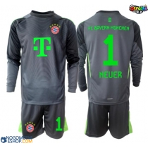 Otroški Nogometni dresi Bayern Munich Manuel Neuer #1 Vratar Gostujoči 2025-26 Dolgi Rokav (+ Kratke hlače)